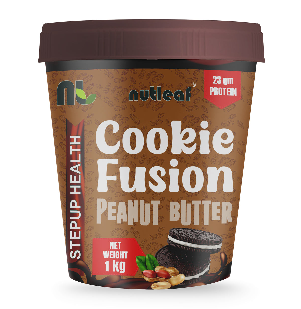 Nutleaf Cookies & Cream Cookie Fusion Peanut Butter | Protein Rich Peanut Butter | 1kg