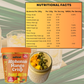 Nutleaf Alphonso Mango Crunchy Peanut Butter nutritional information showing protein, carbohydrates, healthy fats, and energy values per serving