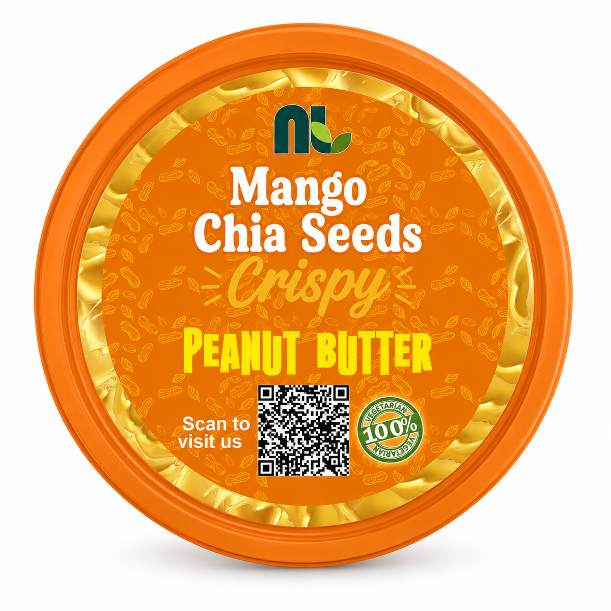 Nutleaf Mango Chia Seeds Crispy Peanut Butter | High Protein Peanut Butter | 1Kg